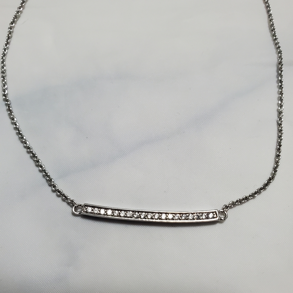 Express Silver Rectangle Necklace - Picture 4 of 5